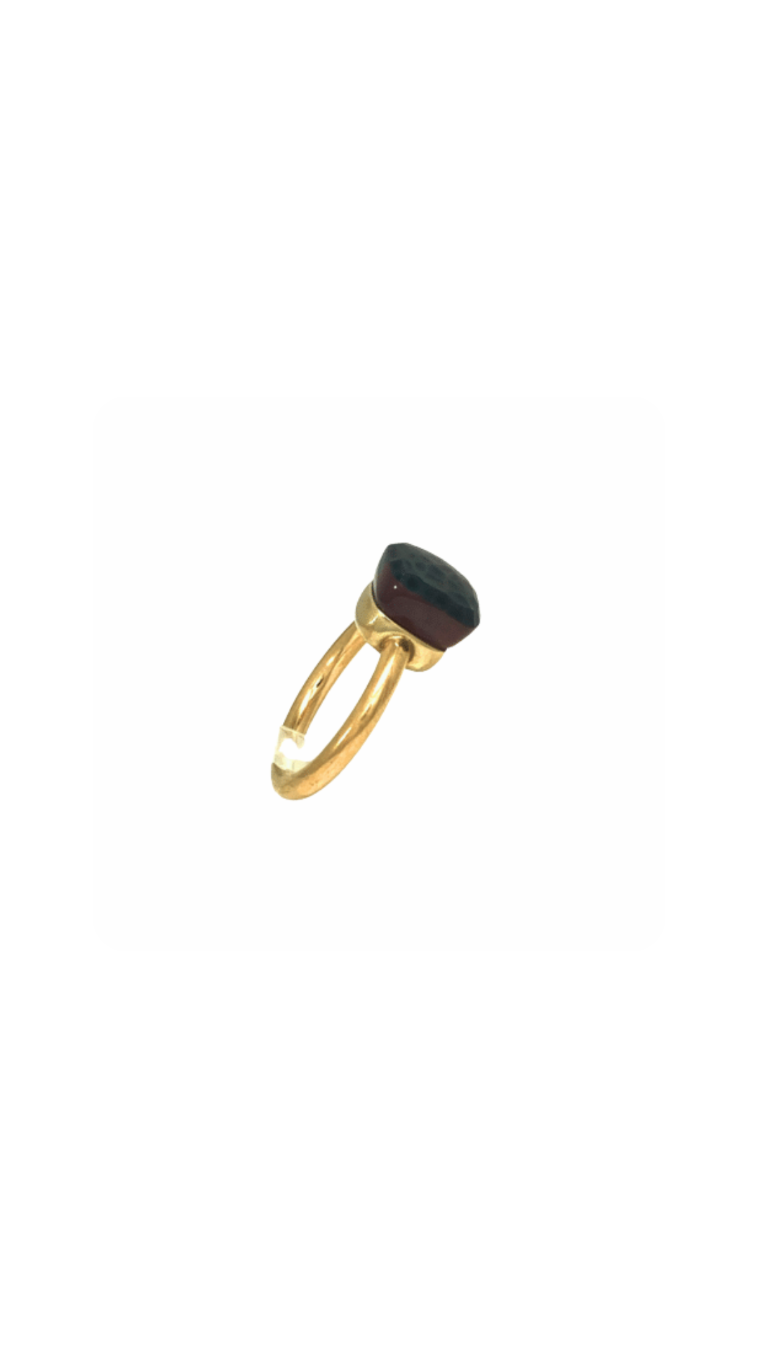 Anello oro giallo Pomellato "Nude" prasiolite marrone scuro