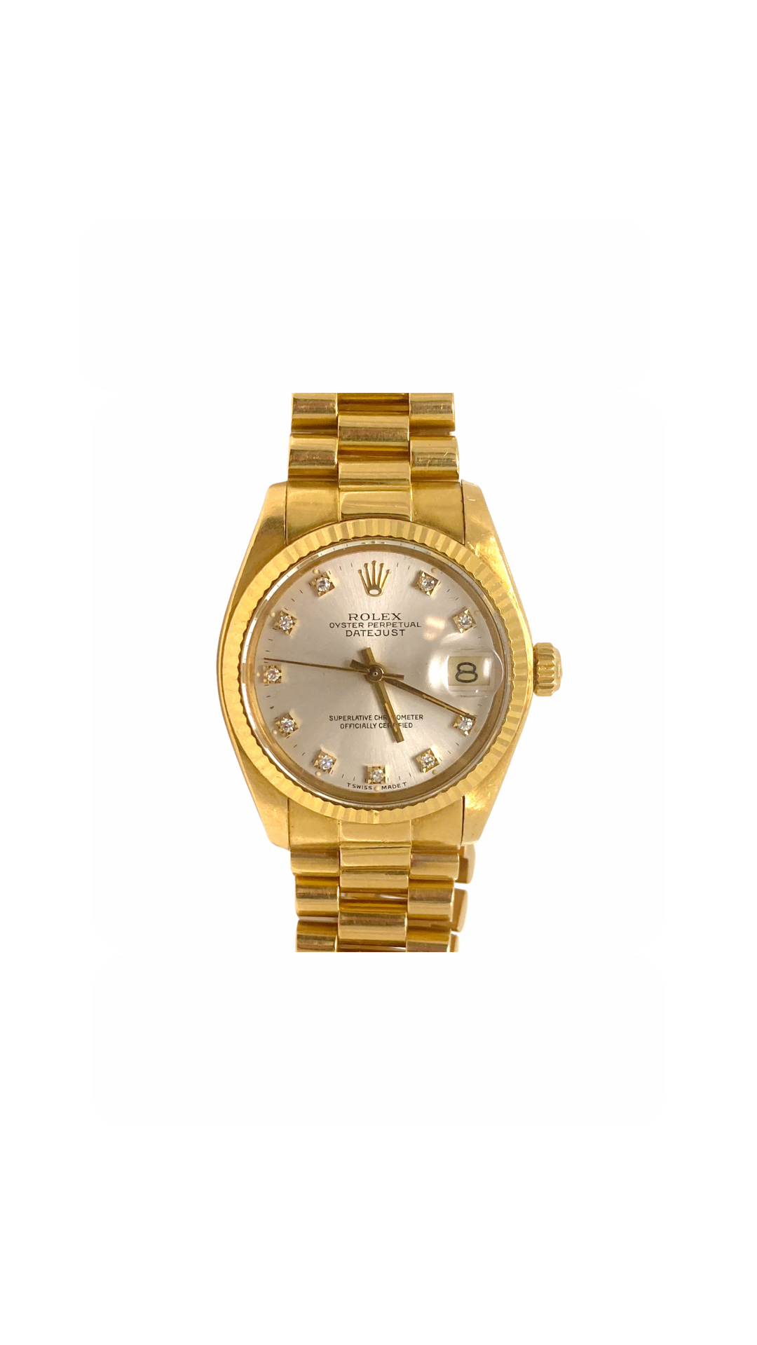 Rolex Oyster Perpetual Datejust Automatic 18K Gold & Diamonds
